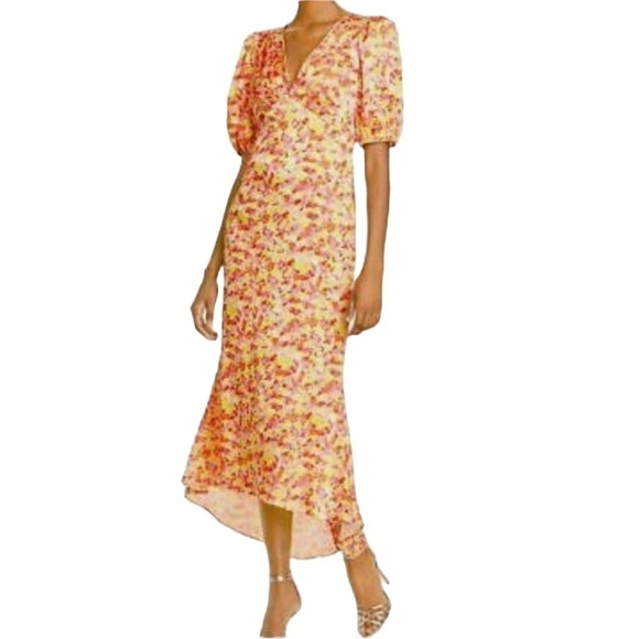 LINI Amalia Yellow Red Multi Maxi Dress Size Large New with Tags - Picture 14 of 14
